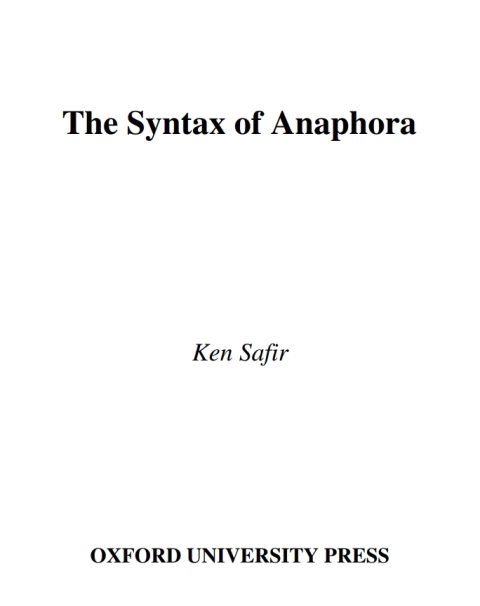 Book The Syntax of Anaphora (Oxford Studies in Comparative Syntax) free
