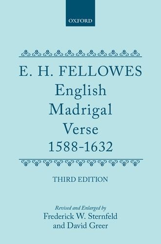 Book English Madrigal Verse 1588-1632 free