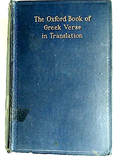Book The Oxford Book of Greek Verse in Translation, free