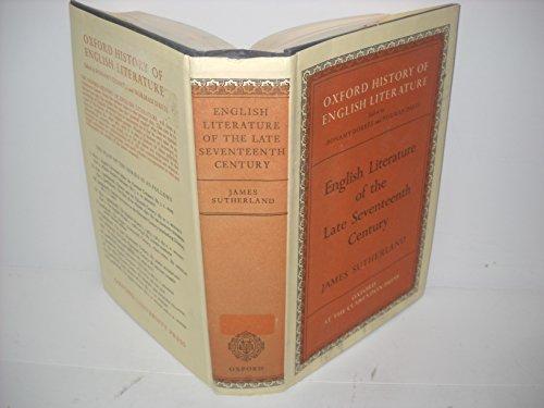 Book English Literature Of The Late Seventeenth Century (the Oxford History Of English Literature) free