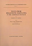Book Texts From Hellenistic Babylonia In The Ashmolean Museum (oxford Editions Of Cuneiform Texts) free