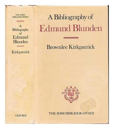 Book A Bibliography Of Edmund Blunden (soho Bibliographies) free