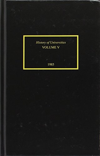 Book History Of Universities, Vol. 5 free