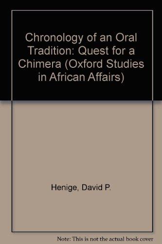 Book The chronology of oral tradition;: Quest for a chimera, (Oxford studies in African affairs) free