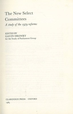 Book The New select committees: A study of the 1979 reforms free