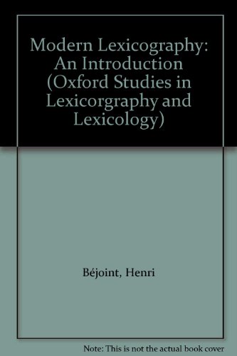 Book Modern Lexicography : An Introduction free