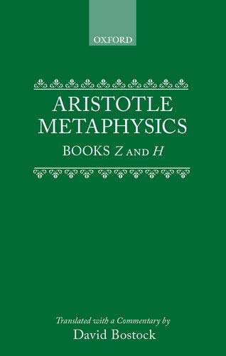 Book Metaphysics: Books Z And H (clarendon Aristotle Series) free