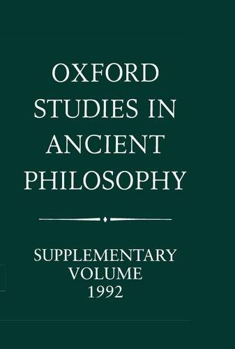 Book Oxford Studies in Ancient Philosophy: Supplementary Volume 1992: Methods of Interpreting Plato and his Dialogues free