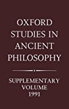 Book Oxford Studies in Ancient Philosophy: Supplementary Volume 1991: Aristotle and the Later Tradition free