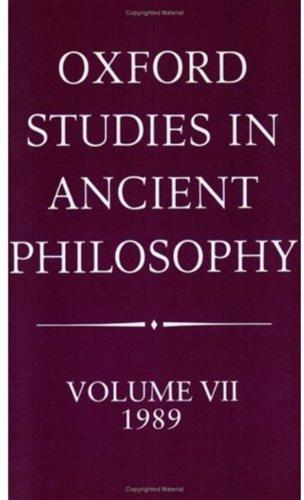 Book Oxford Studies In Ancient Philosophy: Volume Vii: 1989 free