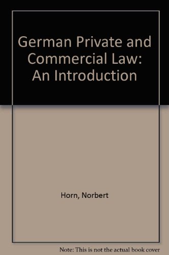 Book German Private And Commerical Law: An Introduction free