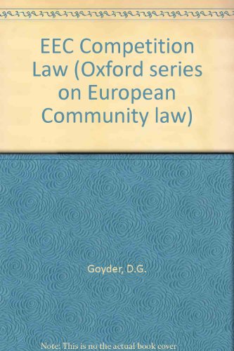 Book EEC Competition Law (Oxford European Community Law Library) free