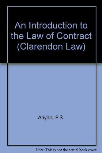 Book An Introduction To The Law Of Contract (clarendon Law Series) free