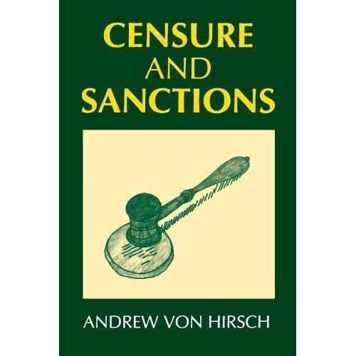 Book Censure and Sanctions (Oxford Monographs on Criminal Law and Justice) free
