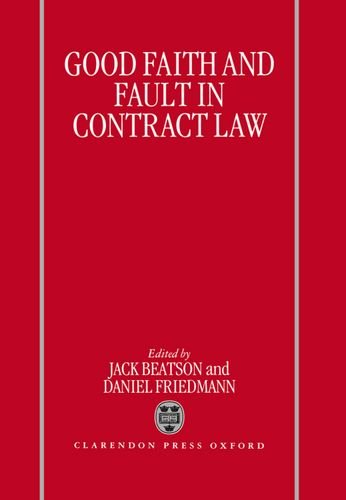 Book Good Faith and Fault in Contract Law free