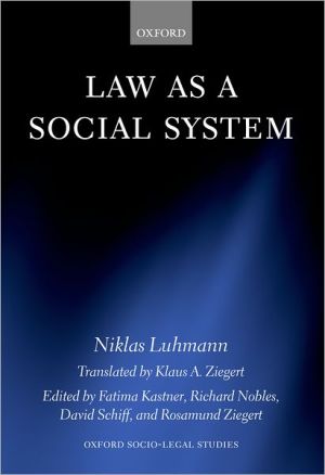 Book Law As a Social System (Oxford Socio-Legal Studies) free