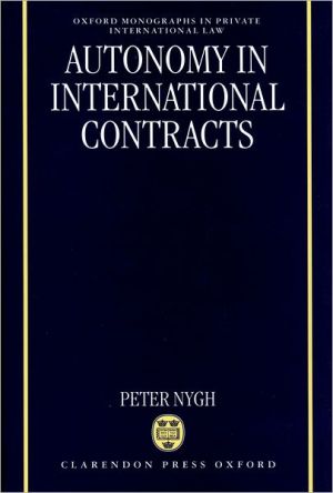 Book Autonomy in International Contracts (Oxford Private International Law Series) free