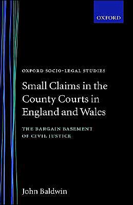 Book Small Claims in the County Courts in England and Wales: The Bargain Basement of Civil Justice? (Oxford Socio-Legal Studies) free
