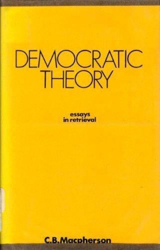 Book Democratic theory: essays in retrieval free