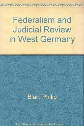 Book Federalism and Judicial Review in West Germany free
