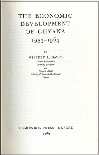 Book The economic development of Guyana, 1953-1964, free