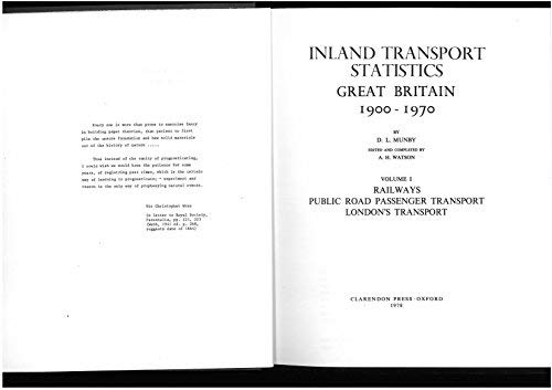 Book Inland transport statistics, Great Britain, 1900-1970 (v. 1) free