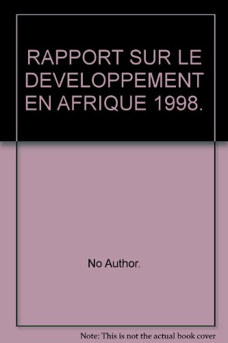 Book Rapport Sur Le Developpement En Afrique 1998. free