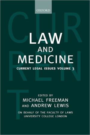 Book Law and Medicine: Current Legal Issues 2000 Volume 3 free