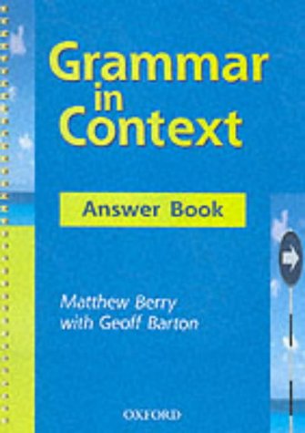 Book Grammar in Context: Grammar in Context: Answer Book free