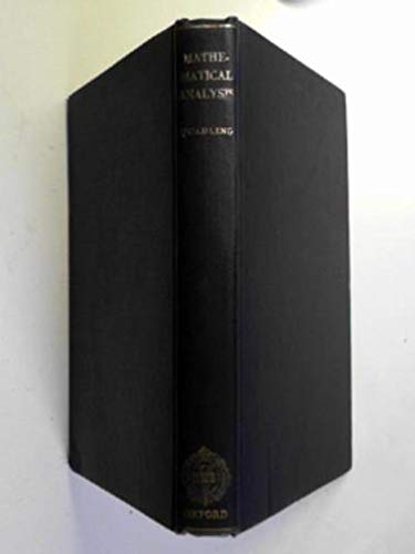 Book Mathematical Analysis free