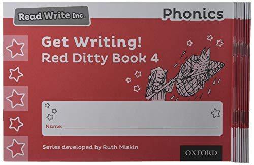 Book Read Write Inc. Phonics: Get Writing! Red Ditty Book 4 Pack of 10 free