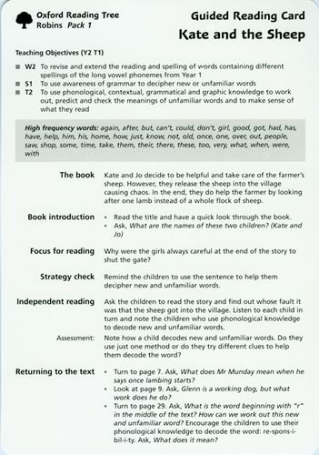 Book Guided reading cards free
