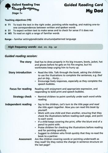 Book Oxford Reading Tree: Stage1+: Snapdragons: Guided Reading Cards (6 Per Pack) free