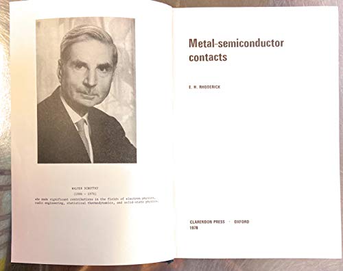 Book Metal-semiconductor contacts (Monographs in electrical and electronic engineering) free