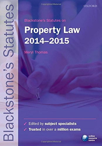 Book Blackstone's Statutes on Property Law 2014-2015 (Blackstone's Statute Series) free