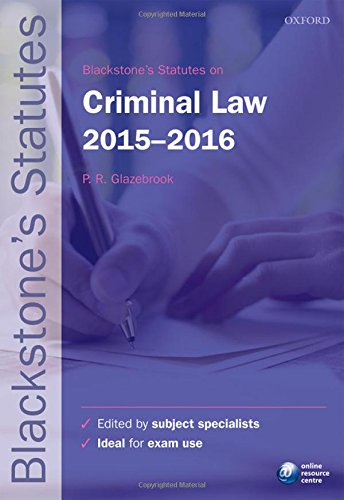 Book Blackstone's Statutes on Criminal Law 2015-2016 (Blackstone's Statute Series) free