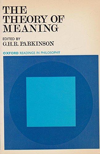 Book The Theory of Meaning (Oxford Readings in Philosophy) free