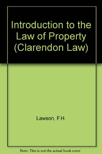 Book Introduction To The Law Of Property free