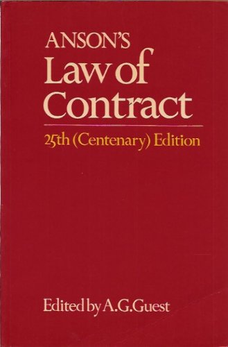 Book Anson's Law of contract free