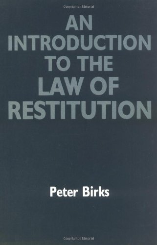 Book An Introduction to the Law of Restitution free