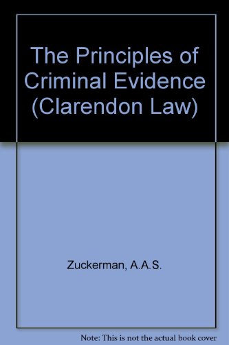 Book The Principles Of Criminal Evidence (clarendon Law Series) free