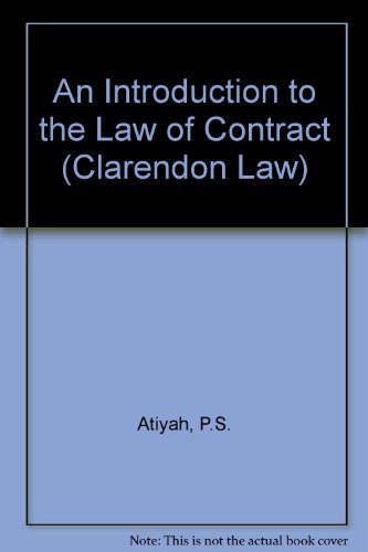 Book An Introduction To The Law Of Contract (clarendon Law Series) free