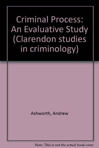 Book The Criminal Process: An Evaluative Study free