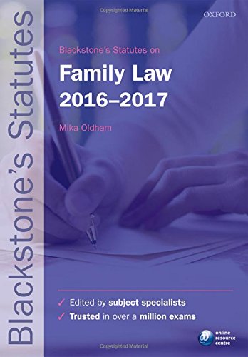 Book Blackstone's Statutes on Family Law 2016-2017 free