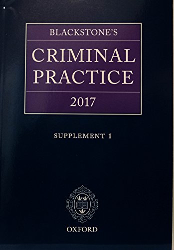 Book Criminal Practice 2017 Supplement 1 free