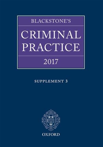 Book Blackstone's Criminal Practice 2017 Supplement 3 free