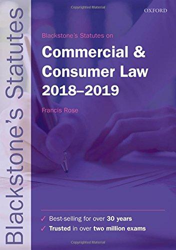 Book Blackstone's Statutes on Commercial & Consumer Law 2018-2019 (Blackstone's Statute Series) free