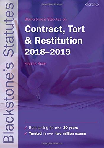 Book Blackstone's Statutes on Contract, Tort & Restitution 2018-2019 free