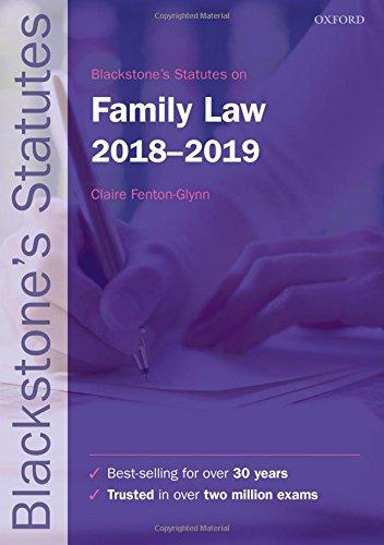 Book Blackstone's Statutes on Family Law 2018-2019 (Blackstone's Statute Series) free