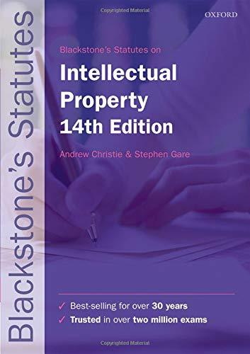Book Blackstone's Statutes on Intellectual Property (Blackstone's Statute Series) free